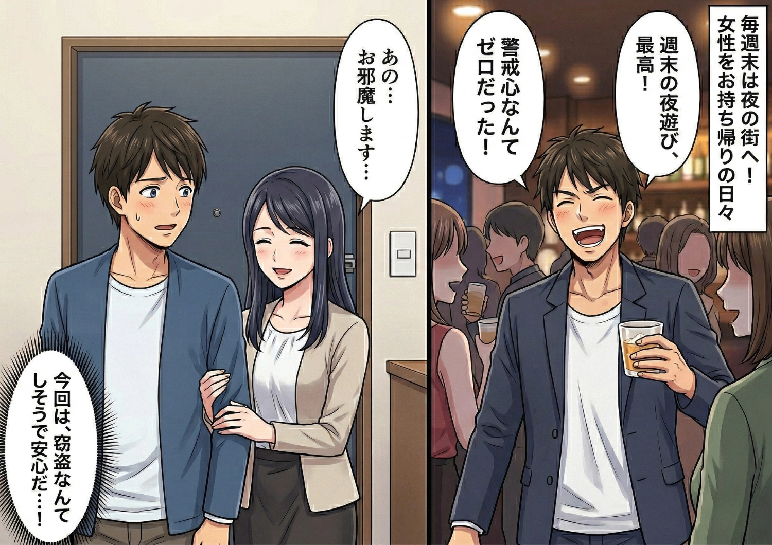 警戒心ゼロで夜遊び三昧のアラサー男子に訪れた悲劇・・・いつものようにお持ち帰りした女性のまさかの正体とは！？のメイン画像