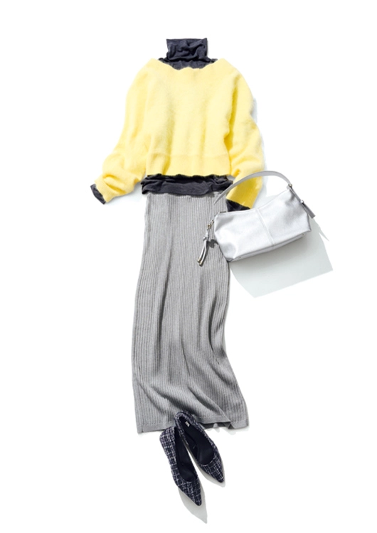 【毎日コーデ】幸運カラーのイエローのニットで初売りに 【毎日コーデ】幸運カラーのイエローのニットで初売りに