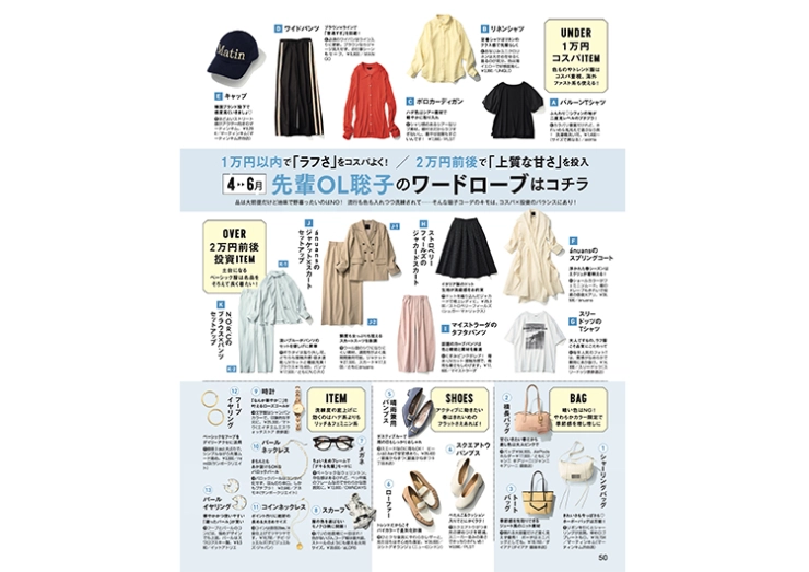 andGIRL春号 着回しスペシャル 先輩OL聡子のワードローブ