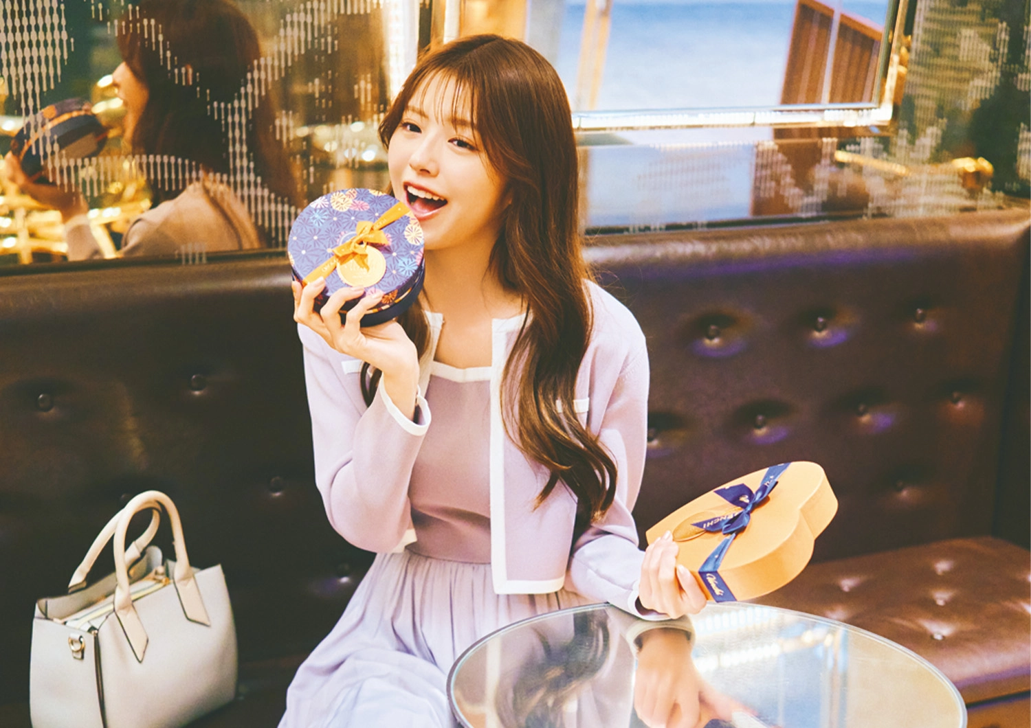 Her lip tpのワンピが優雅なお出かけにぴったり♡ラベンダーカラーの上品休日コーデ【毎日コーデ】