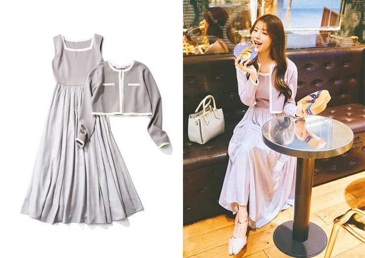 andGIRL春号 着回しスペシャル 後輩OLゆうか 登場回数1位 ニットドレスセット