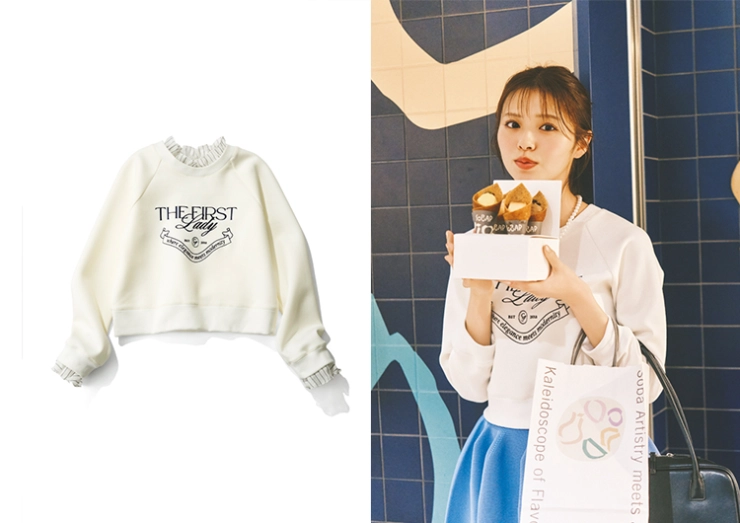 andGIRL春号 着回しスペシャル 後輩OLゆうか 登場回数3位 デタッチャブルスウェット