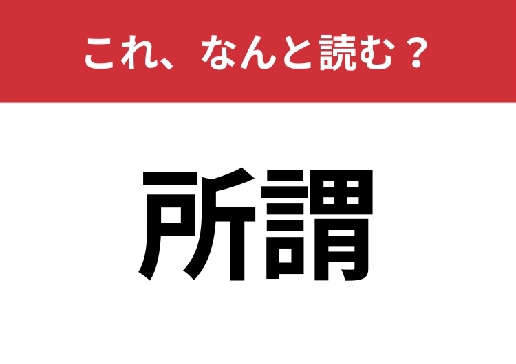 【所謂】はなんと読む?よく使われる言葉でも間違える人がほとんど!?のメイン画像