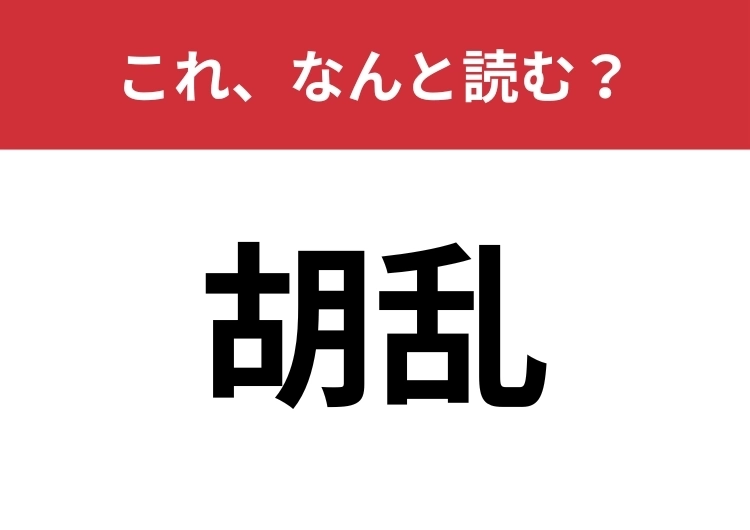 【胡乱】はなんと読む?そのまま読んで「こらん」は間違いです!のメイン画像