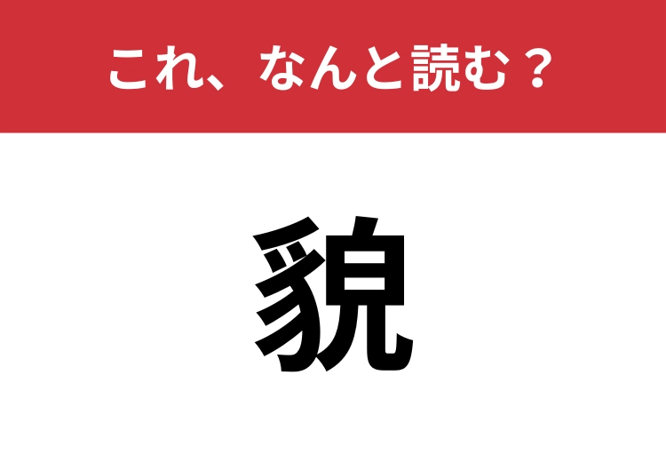 【貌】はなんと読む?「見た目」のこと!
