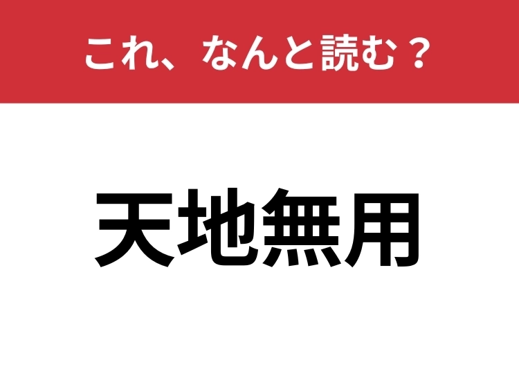 【天地無用】はなんと読む?正しい意味は知っていますか?のメイン画像