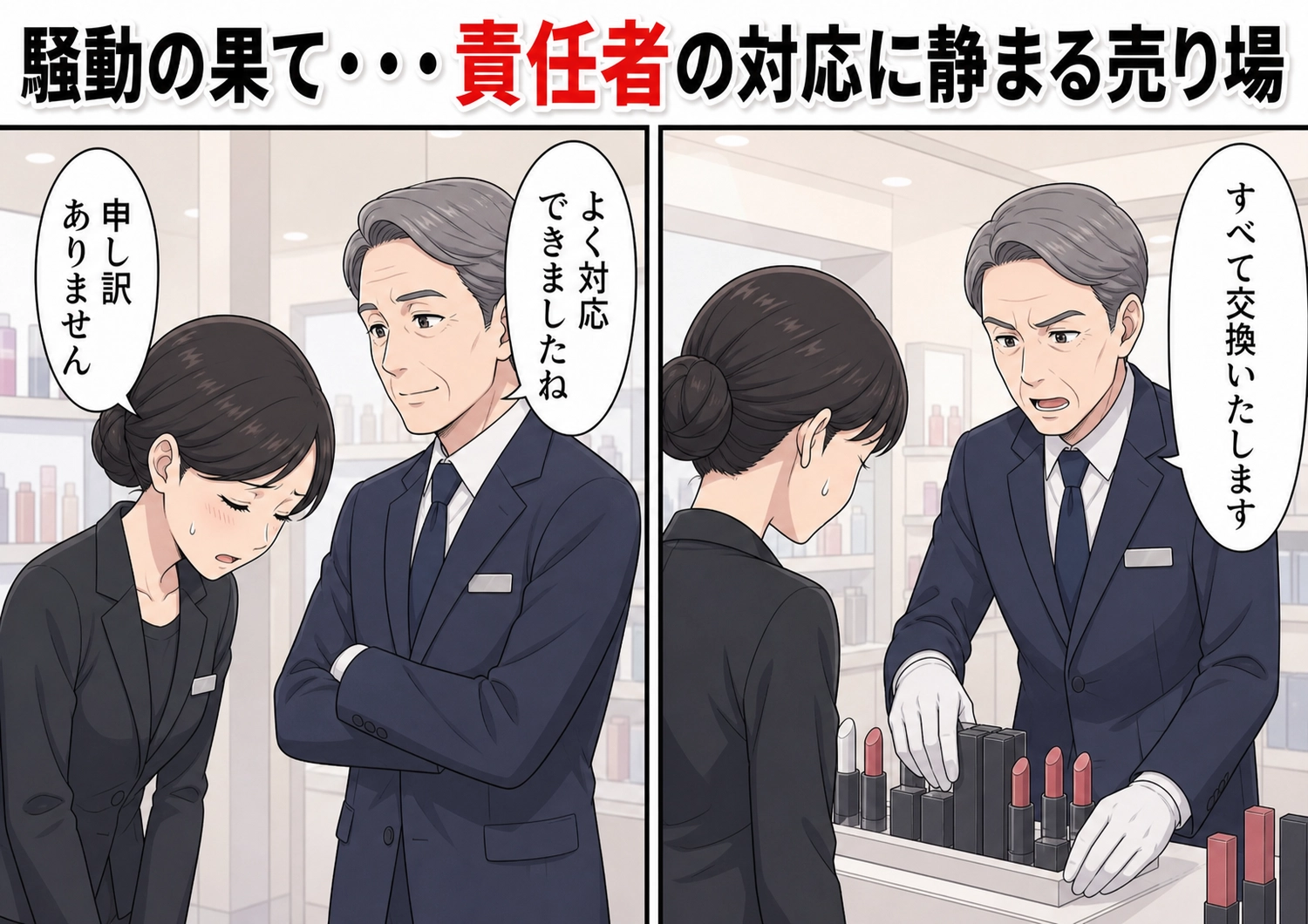 後編/「そんな汚い手袋で触らないで!新しい商品に替えなさい」新品の手袋をつけた美容部員にかみつくクレーマー客!自分は大声で唾を飛ばしながら「この店は不潔」と騒ぎ、売り場中の注目が集まって・・・のメイン画像