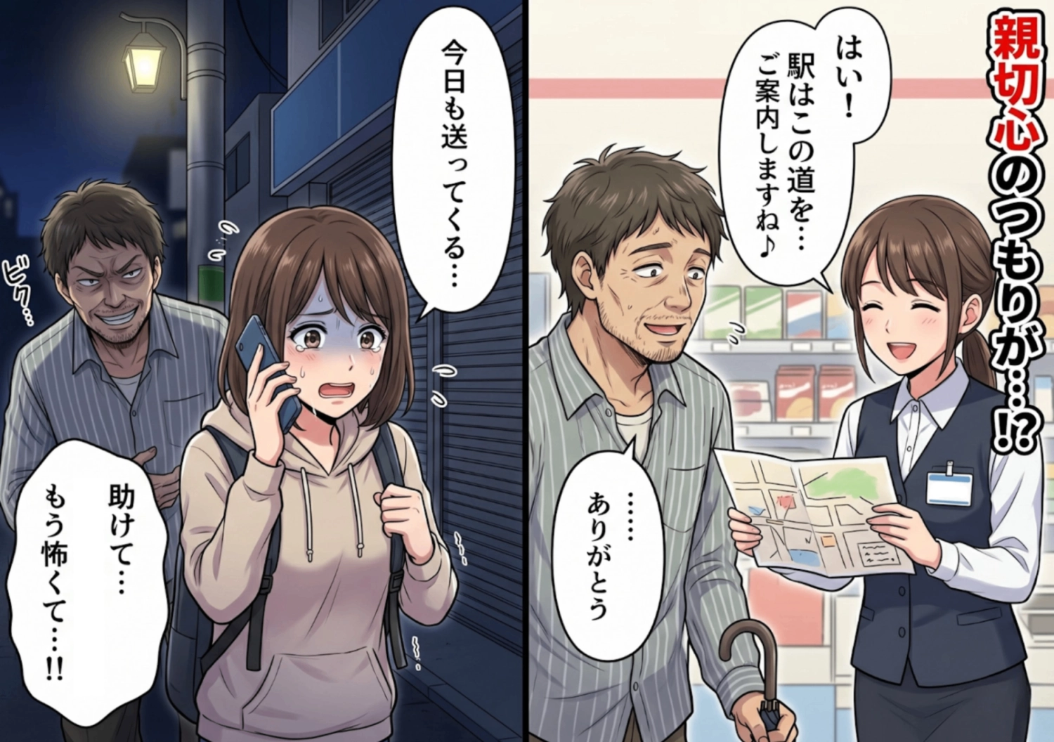 コンビニバイトで親切にした中年男性がストーカー化！？エスカレートする止まらない執着に私が選んだ対策とは・・・のメイン画像
