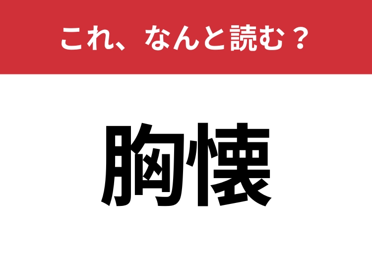【胸懐】はなんと読む?クールに読めるかな?のメイン画像