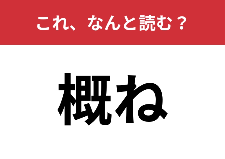 【概ね】はなんと読む？大人なら絶対読めたい！のメイン画像