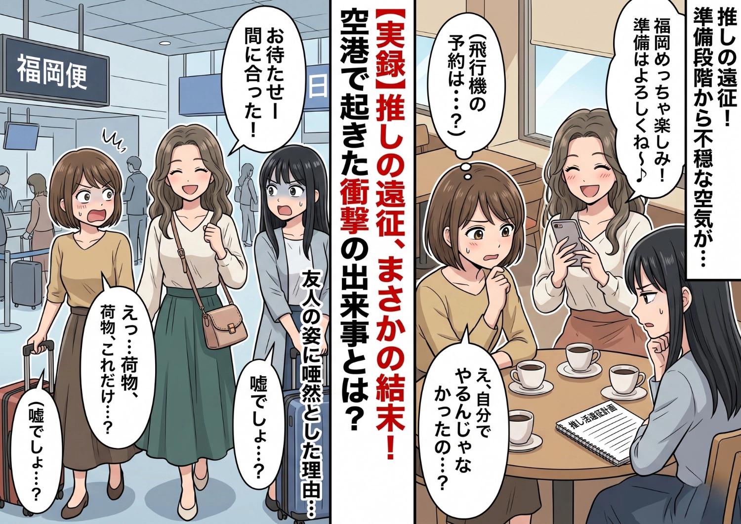 旅行の準備をまったくしない友人と遠征ライブへ！しかし当日、手ぶらで現れた彼女のルーズすぎる行動が〝まさかの展開〟を招くことに・・・！？のメイン画像
