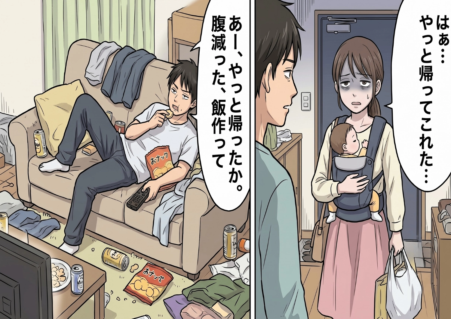 出産直後の妻に「早く飯作れ」と命令するモラハラ夫！退院初日に放たれた信じられない暴言・・・しかし、その直後に予期せぬ人物が登場し事態は急展開へ！？のメイン画像