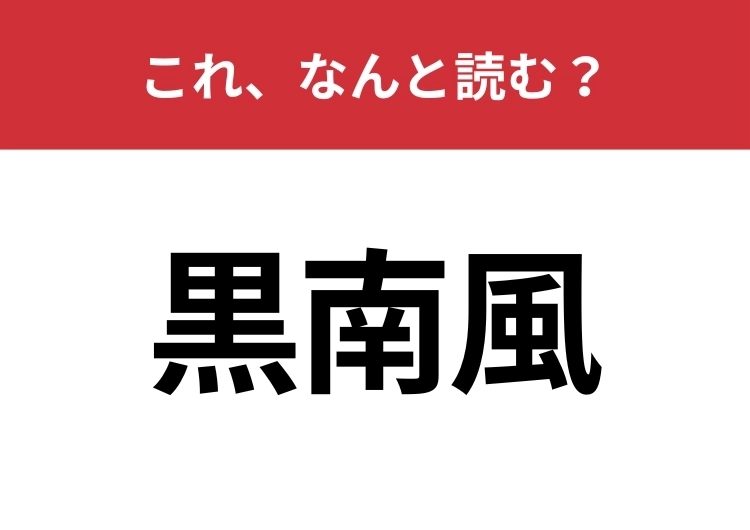 【黒南風】はなんと読む？ひらがな四文字の夏の季語！のメイン画像
