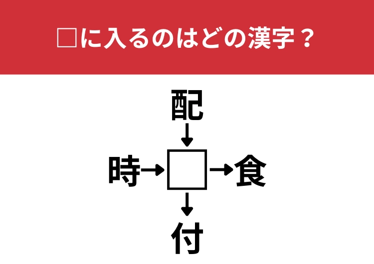 【漢字クロスワードクイズ】時□、配□、□食、□付に当てはまる漢字は？学校に関係するものがヒント！のメイン画像