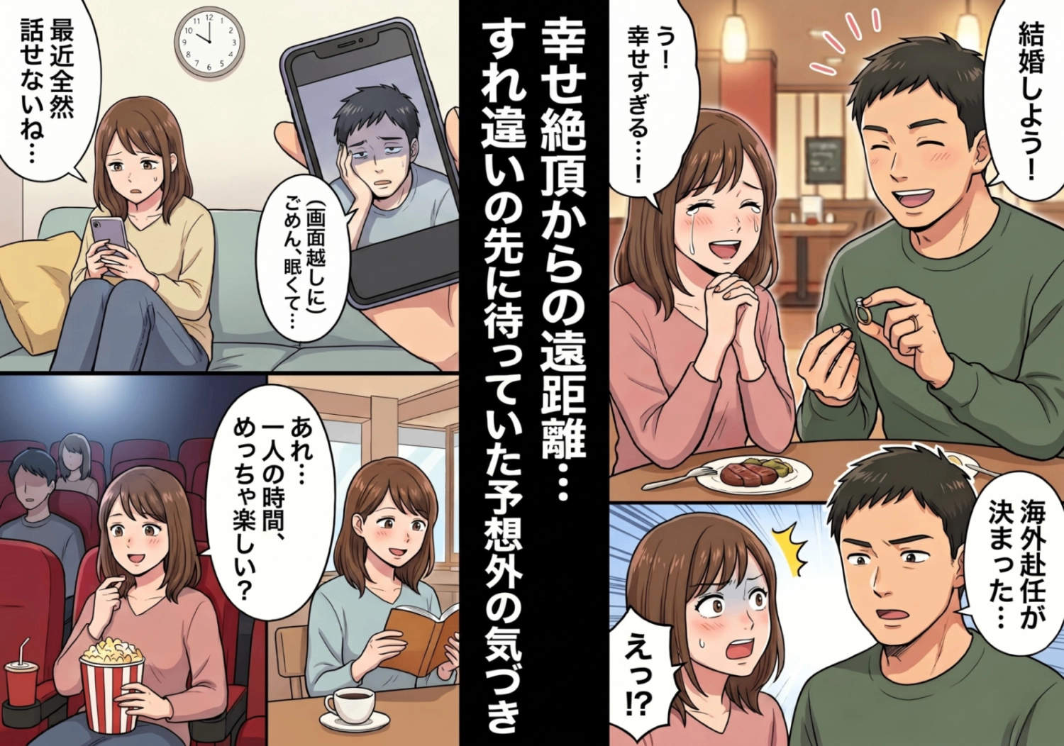 「結婚しよう」プロポーズ直後に彼が海外赴任へ！？幸せ絶頂の婚約から一転、すれ違う遠距離恋愛の末に待ち受けていた予想外すぎる結末とは・・・のメイン画像