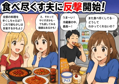 新婚生活の悩みを解決！食べ尽くす夫への意外な復讐方法とは？