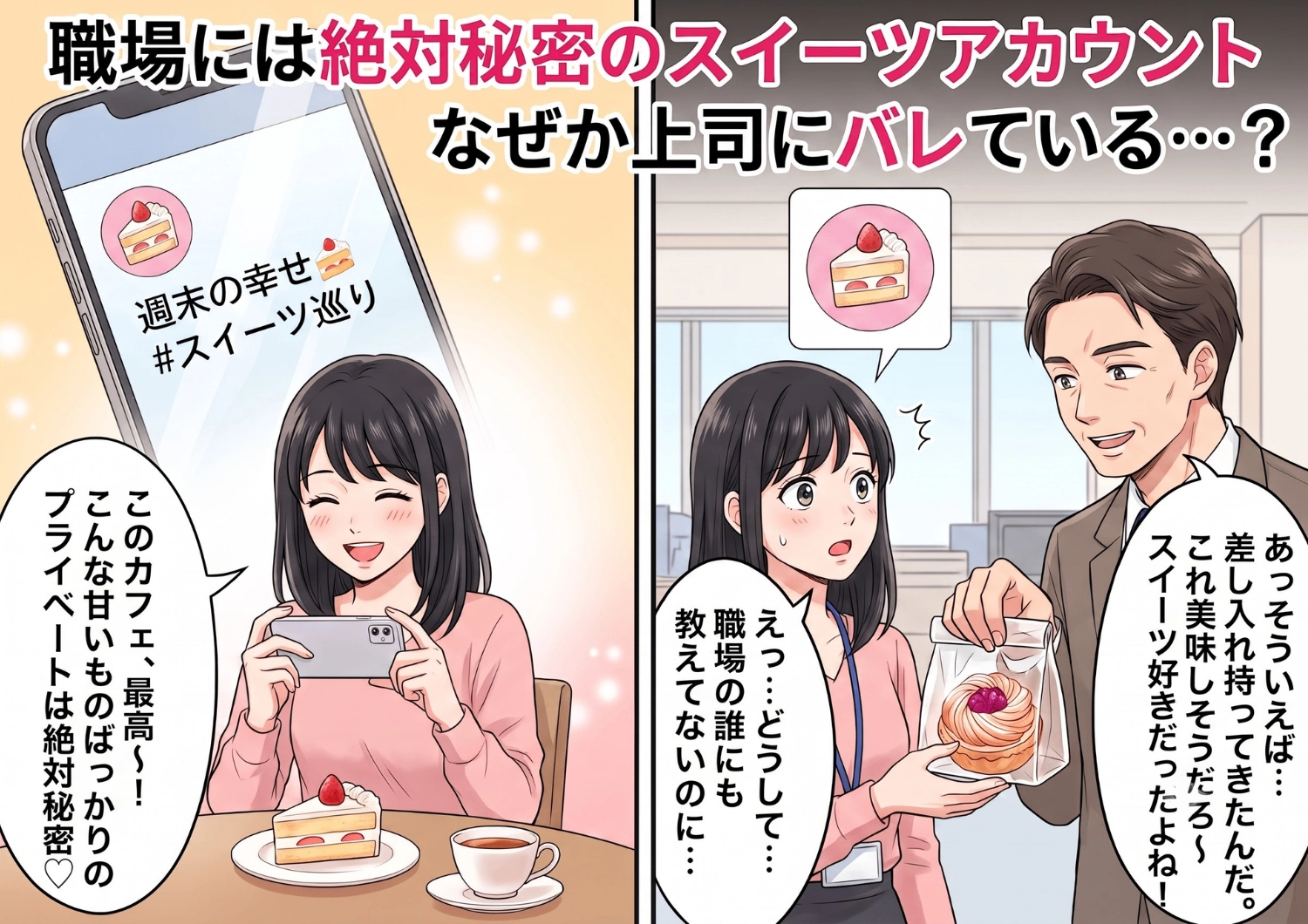教えていないはずの私のプライベートをなぜか知っている上司・・・。SNSの謎の足跡を辿って見つけたアカウントの正体とは？のメイン画像