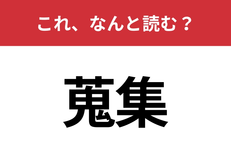 【蒐集】はなんと読む？知っていたら博識！のメイン画像