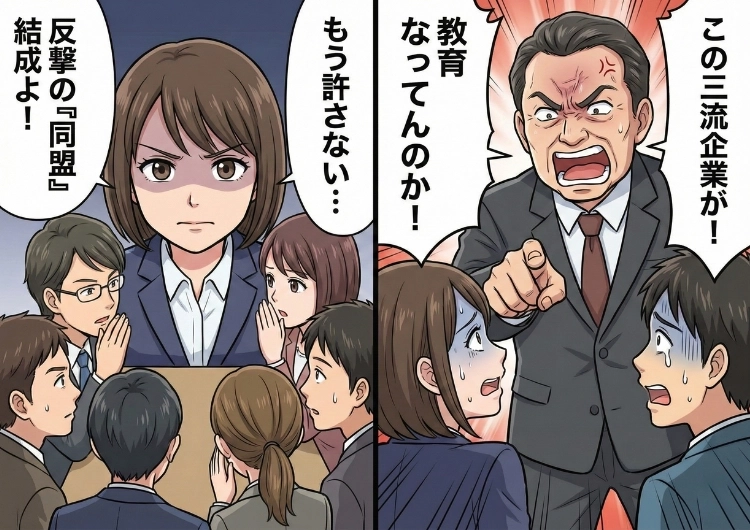 「社内教育ちゃんとしてんのかよ!」取引先の担当者はレベルMAXのパワハラ男!理不尽な暴言に耐えかねた私たちは反撃を決意→想像できない展開でやり過ぎなくらいの結末に!?のメイン画像
