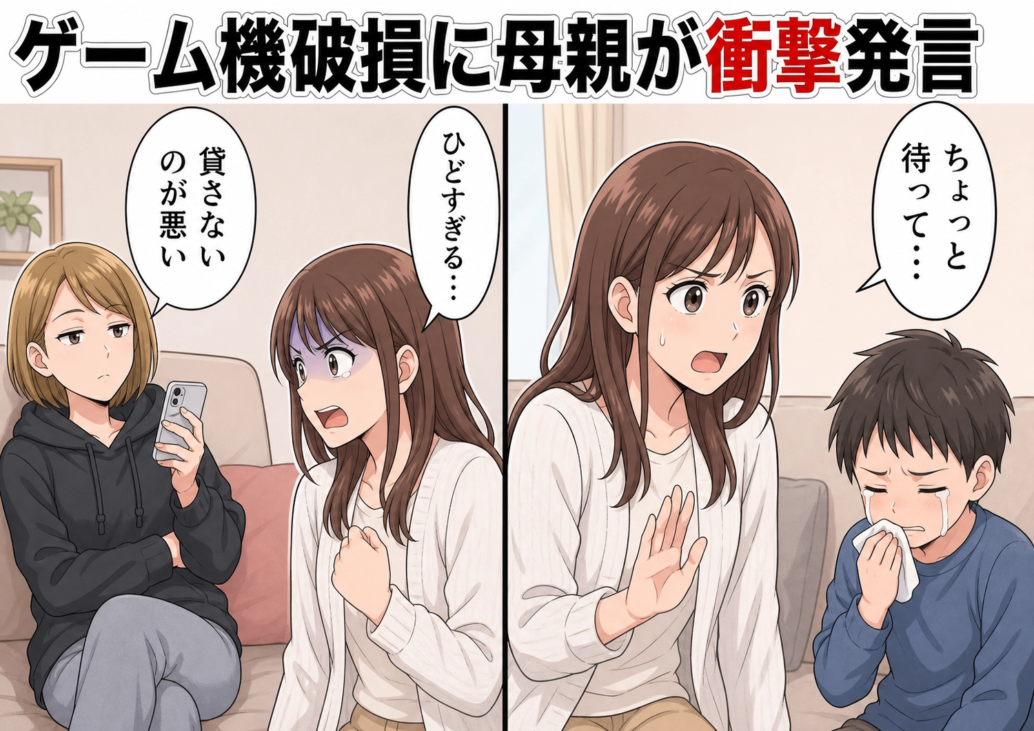 「貸してくれないのが悪いんじゃない？」息子の大切なゲーム機を壊したのに謝らないママ友！修理代約2万円の支払いも拒否されたので「弁護士の夫に相談します」と伝えると、10分後に電話がかかってきて・・・のメイン画像