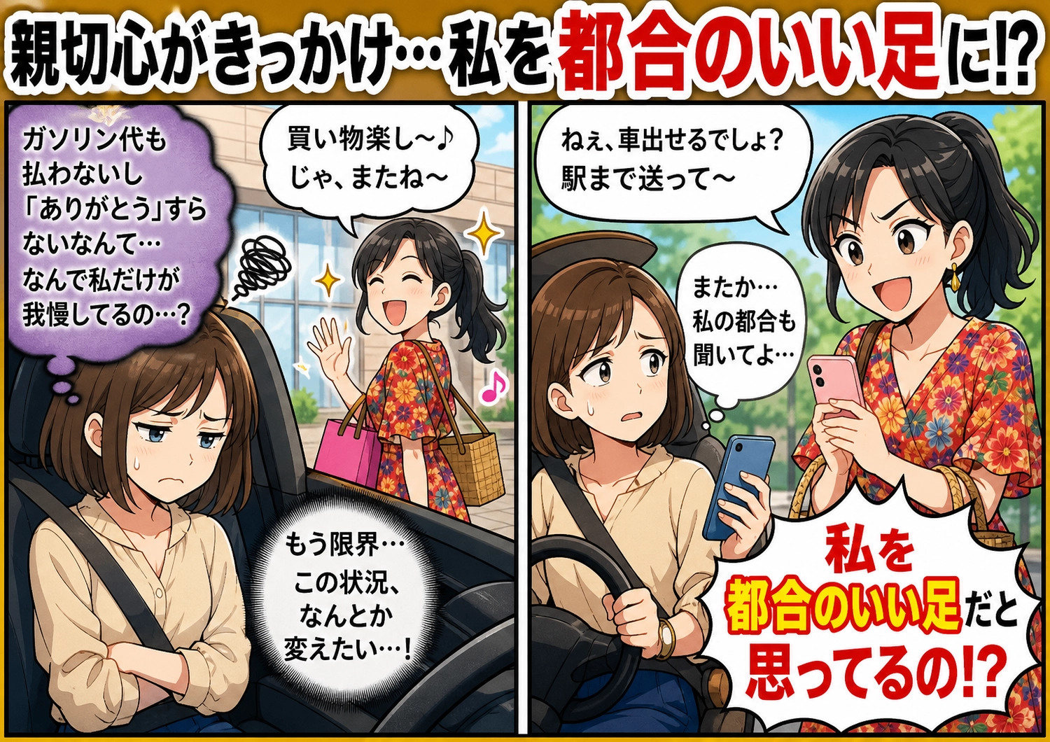 図々しい友人の「送迎依頼」に耐えかねて・・・私が仕掛けたまさかの復讐劇とは？その驚きの結末のメイン画像