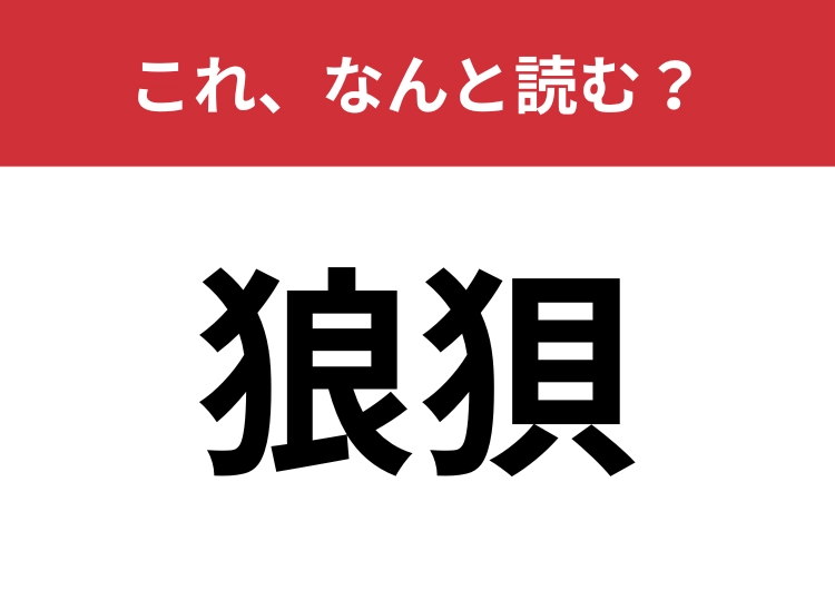 【狼狽】はなんと読む？慌ててしまうときに使う言葉です！