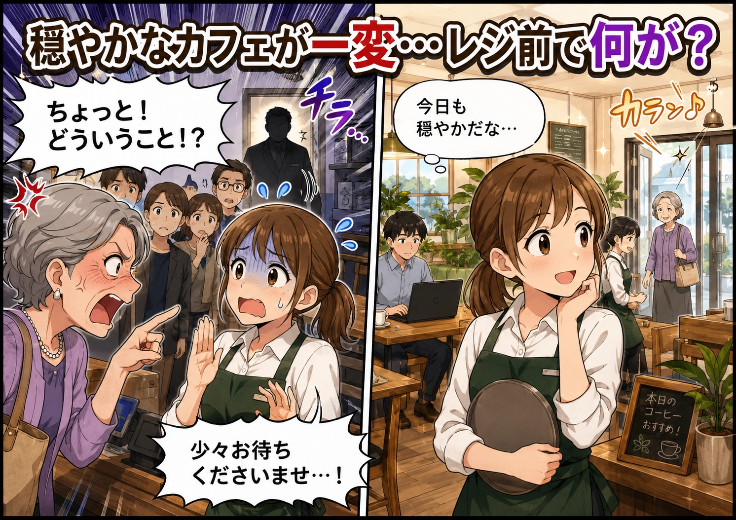 穏やかなカフェで突然激怒し始めたお客様!アルバイトの私では解決できず、店長が助けてくれたお客様を論破した方法とは・・・のメイン画像