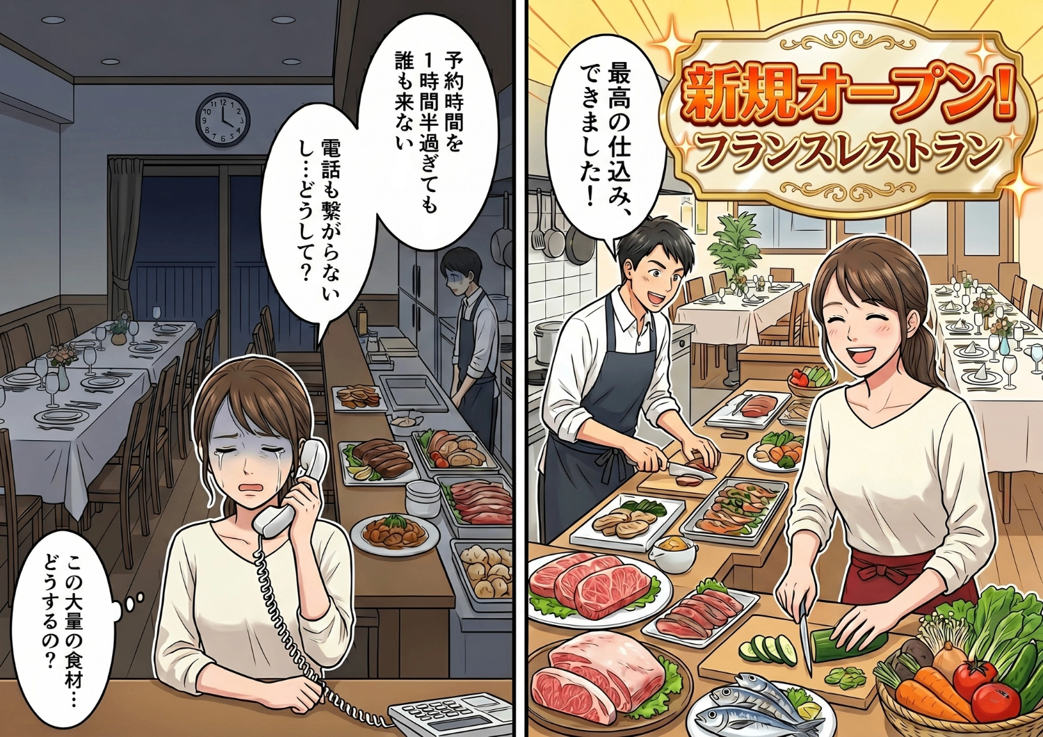 【当日無断キャンセル】悪質行為で大赤字寸前！残った15名分のコース料理を前に途方に暮れる店主・・・そこから始まったまさかの巻き返しのメイン画像