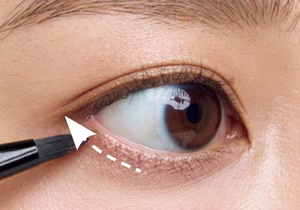 バランスを見ながら、下まぶたにもちょこっと。 バランスを見ながら、下まぶたにもちょこっと。