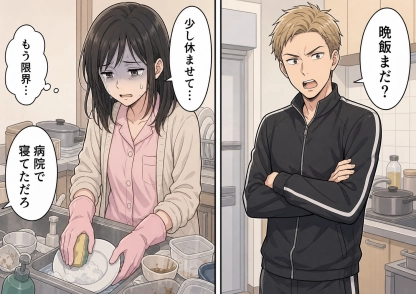 「俺だって大変だったんだぞ、晩飯まだ？」出産して1週間ぶりに帰宅した私に家事を丸投げする夫！自分の母親に「嫁がサボってばっかり」と電話で告げ口→すると義母は・・・
