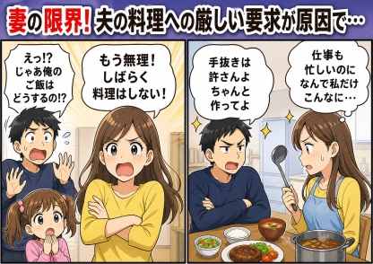 料理に厳しい夫の無理な要求に妻がついに反撃！驚きの結末とは？