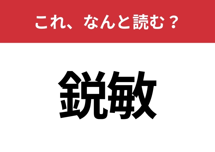【鋭敏】はなんと読む？見た目から意味を想像してみよう！のメイン画像