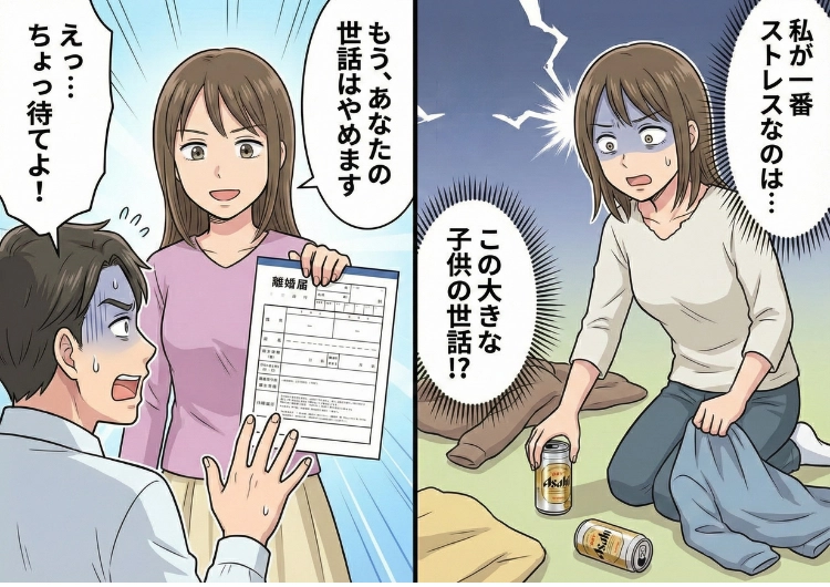 後編／「一日中家にいるなら当たり前だろ」在宅ワークで育児もこなす私を「ニート」呼ばわりするモラハラ夫！我慢の限界を迎えて最後の手段を使おうとすると？のメイン画像