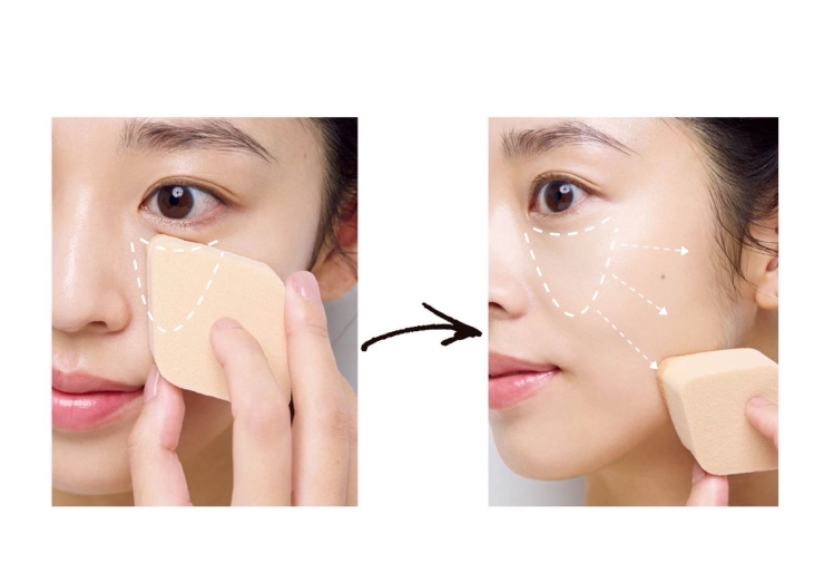 ファンデーションの塗り方を示す画像
