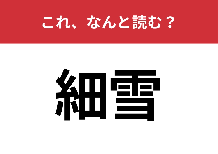 【細雪】はなんと読む？「ほそゆき」とは読みません！