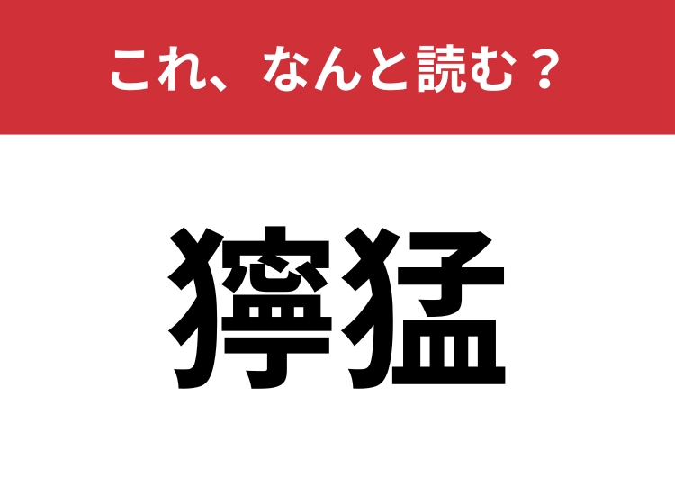 【獰猛】はなんと読む？ひらがな4文字で読んでみて！のメイン画像