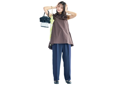 シックな大人配色で品よくキメる♡ペプラムブラウスとつくるきれいめ通勤コーデ【毎日コーデ】