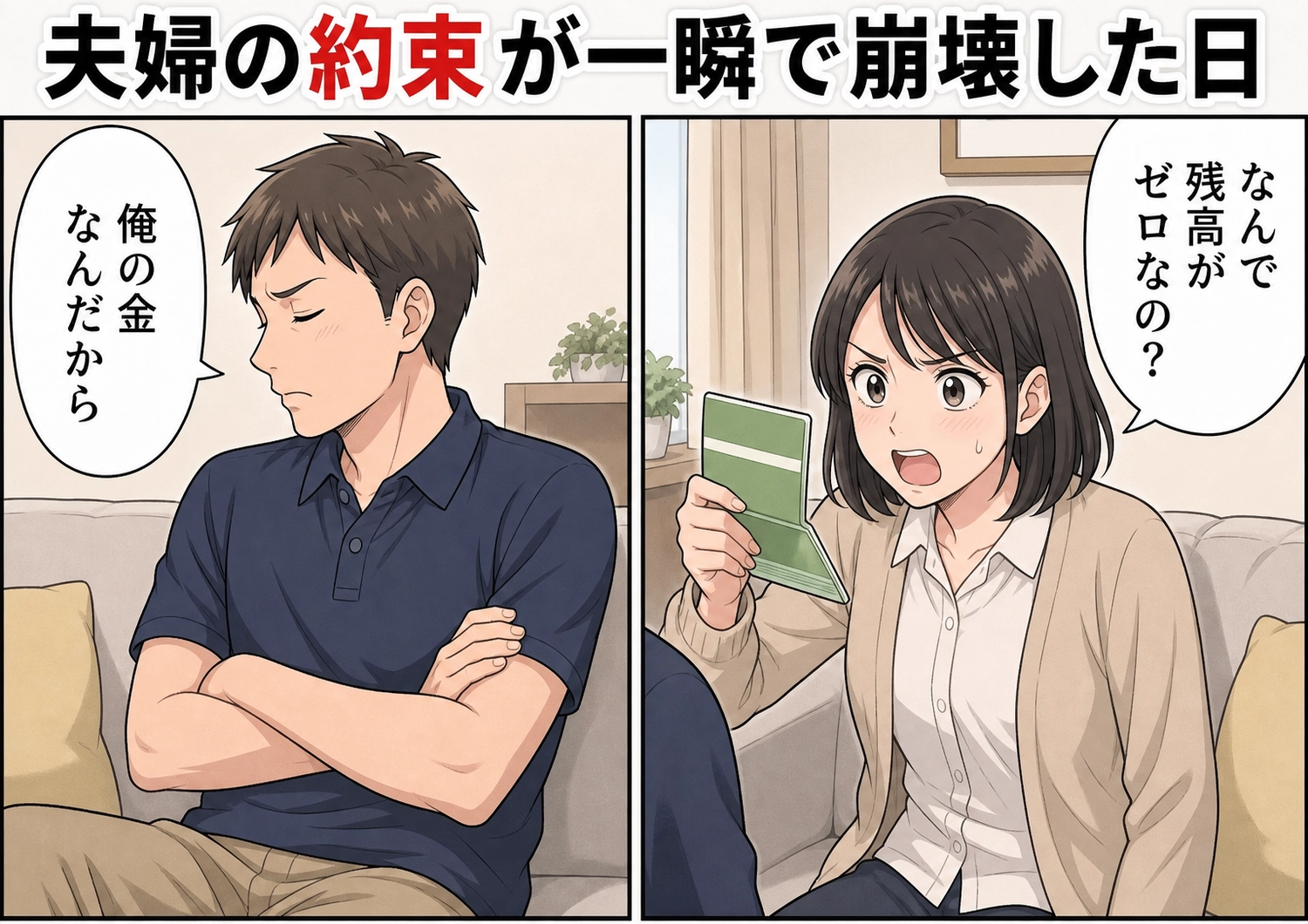 「俺の給料なんだから好きに使わせろ」私の倍以上稼ぐのに貯金を1円もしない夫!マイホームの相談で空っぽの通帳が発覚→反省するどころか今度は私に10万円貸してと頼んできて・・・のメイン画像