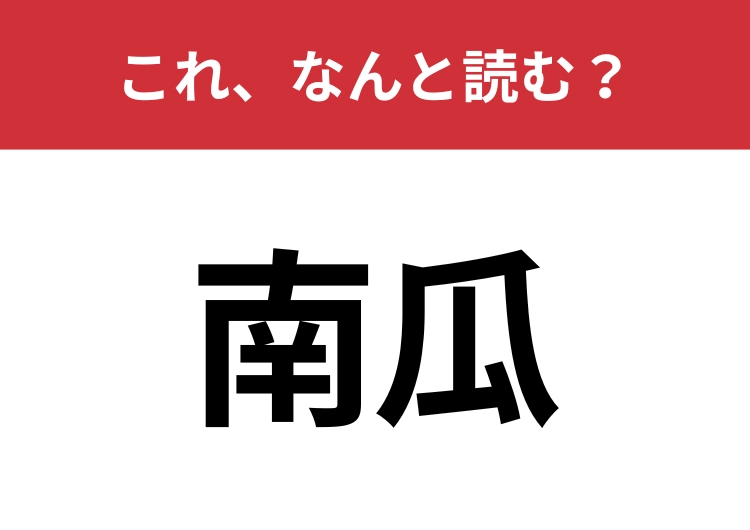 【南瓜】はなんと読む？大人なら読めたい常識漢字！のメイン画像
