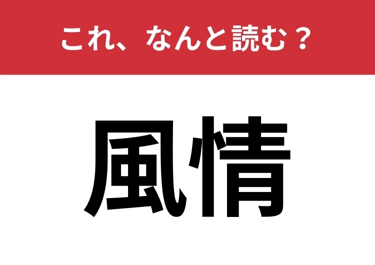 【風情】はなんと読む？日本の美を表す言葉です！のメイン画像