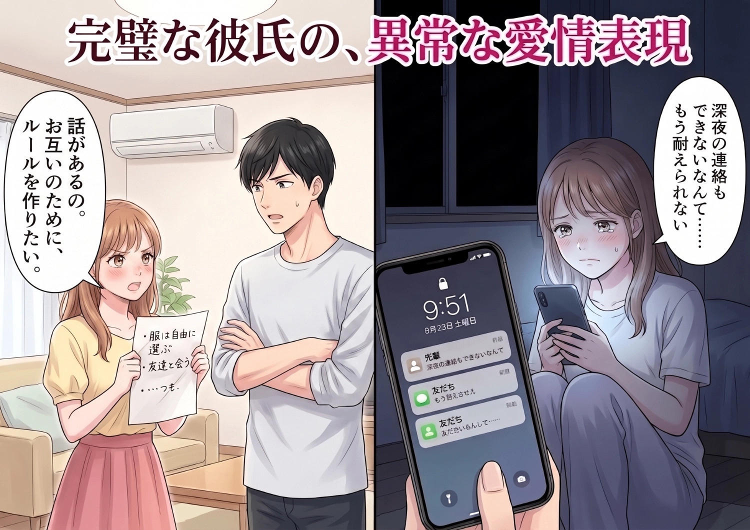 服も食事もスマホまで徹底管理！私の生活を全て支配する異常な束縛彼氏に限界を迎え、思い切って反撃に出た結果・・・！？のメイン画像