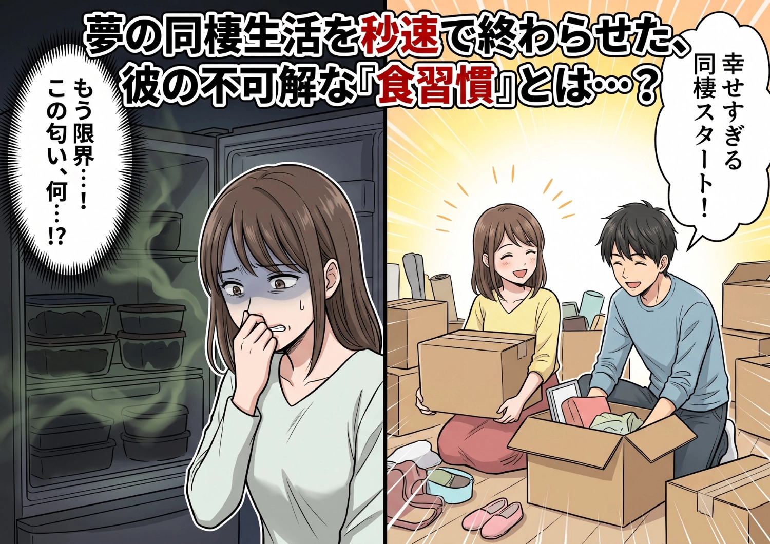 【同棲の危機】大好きな彼氏との甘い生活が台無しに！？冷蔵庫を開けるたびに襲いかかる「あの悪臭」の正体とは・・・のメイン画像