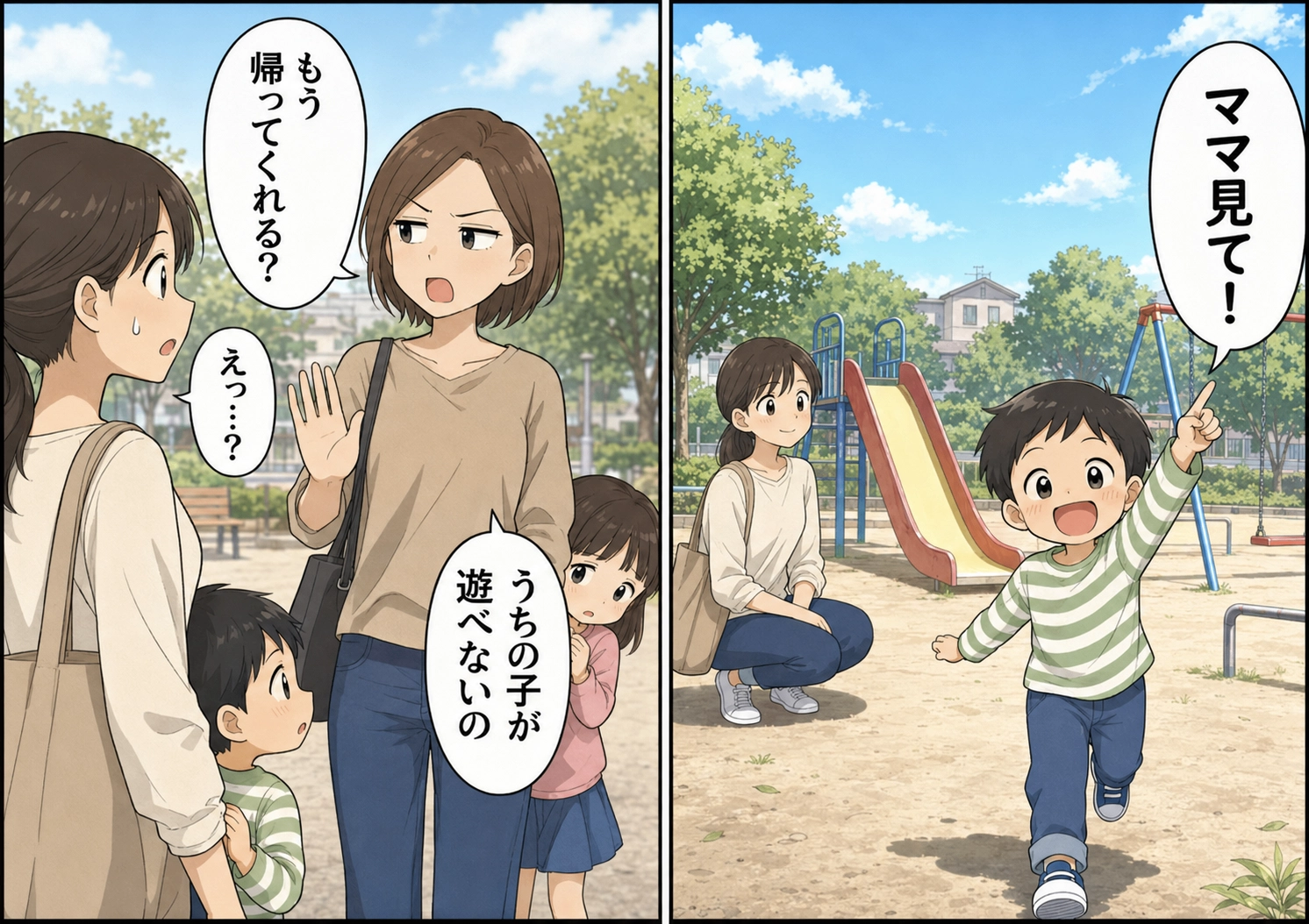 公園で「うちの子の邪魔だから帰って」と怒鳴るトンデモ母親。も、そばにいた娘の言葉で母親の行動が一変したワケとはのメイン画像