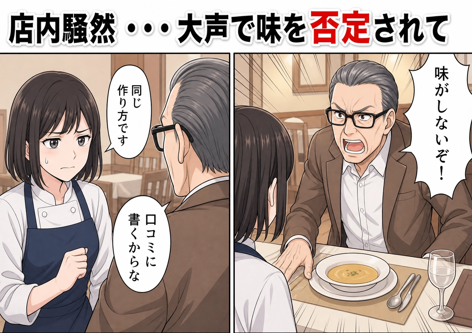 「味がしない！俺の舌は正確なんだぞ」毎週土曜に来ては嫌味を言い、ついに店長の私を呼びつけて満席の店内で20分も説教した自称グルメ客！口コミに書くと脅された翌週、私がテーブルに並べたのは・・・のメイン画像