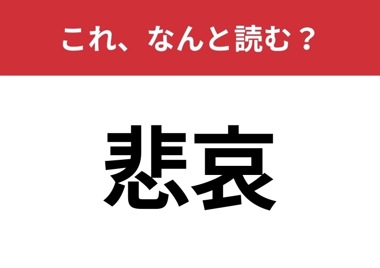 【悲哀】はなんと読む？意外と難しいこの漢字！のメイン画像