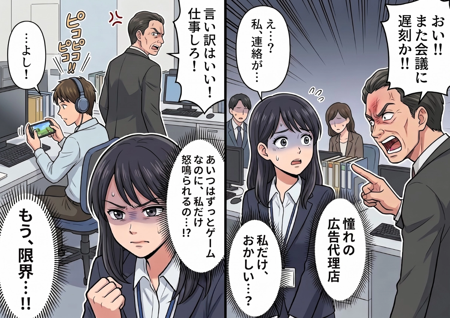 念願の広告代理店へ転職したのに、私だけ会議に呼ばれない！？堂々とサボる同僚をスルーして私ばかりを怒鳴りつける上司の信じられない秘密とは・・・のメイン画像