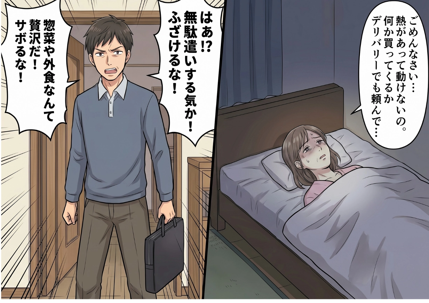 「熱があるんだから甘えるな！」体調不良の妻に過度な節約を強いるモラハラ夫。しかし、夫の部屋で見つけた「ある証拠」が二人の立場を完全に逆転させることに・・・！のメイン画像