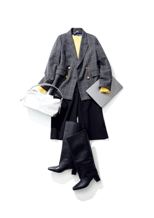 パステルカラーのニットで春っぽさを演出