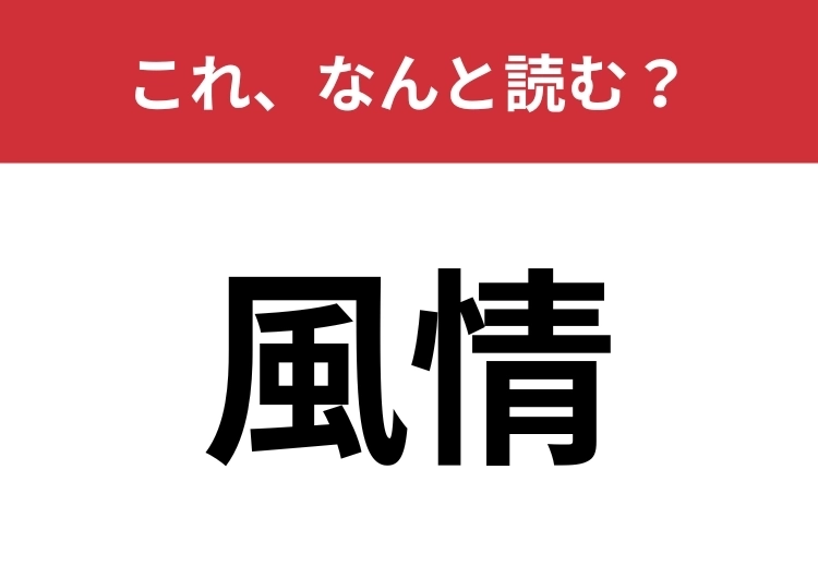 【風情】はなんと読む？正しい読み方で読めていますか？のメイン画像