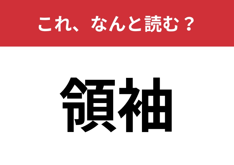 【領袖】はなんと読む？「りょうそで」ではありません！